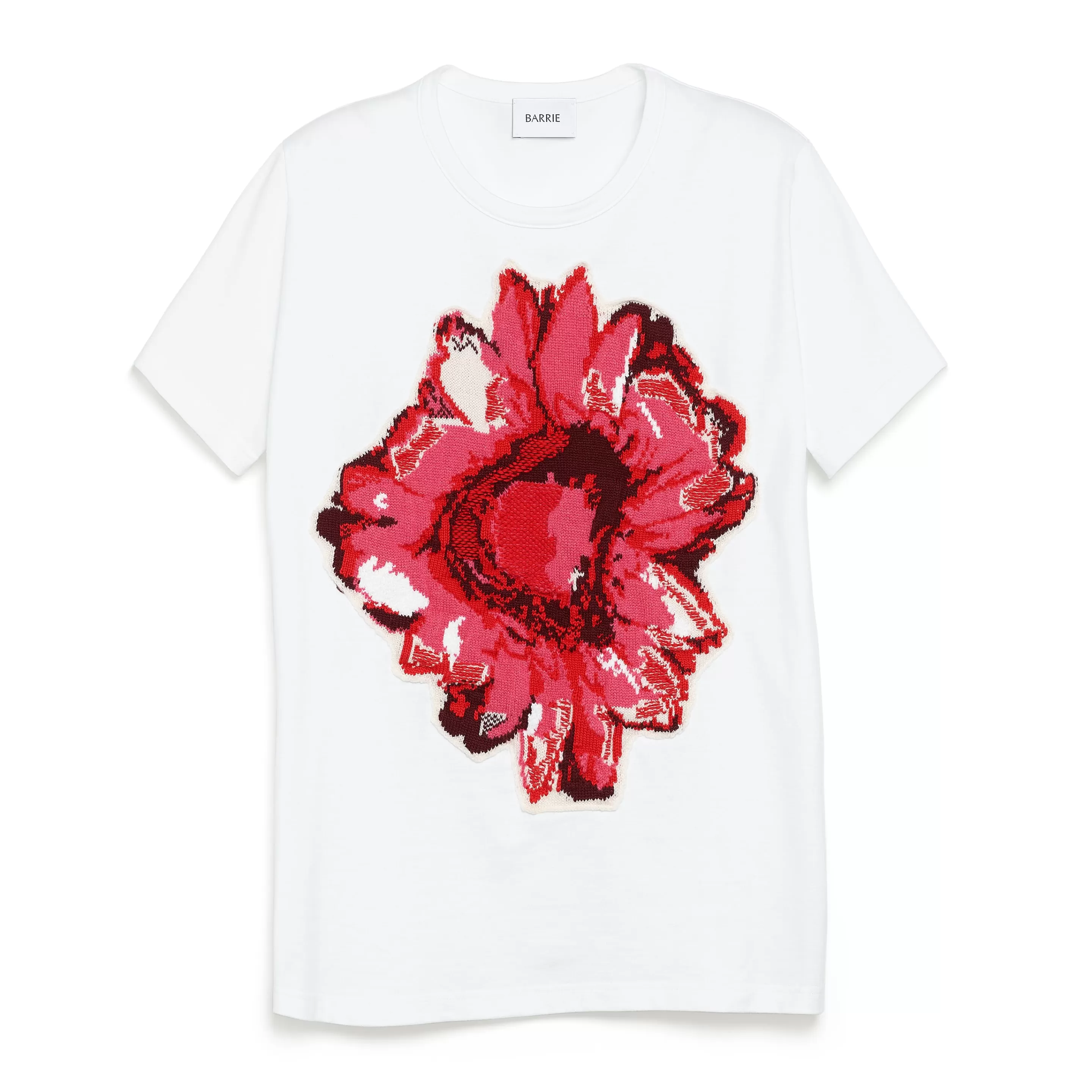 Barrie T-Shirt With A Floral Motif Patch In Cashmere Store