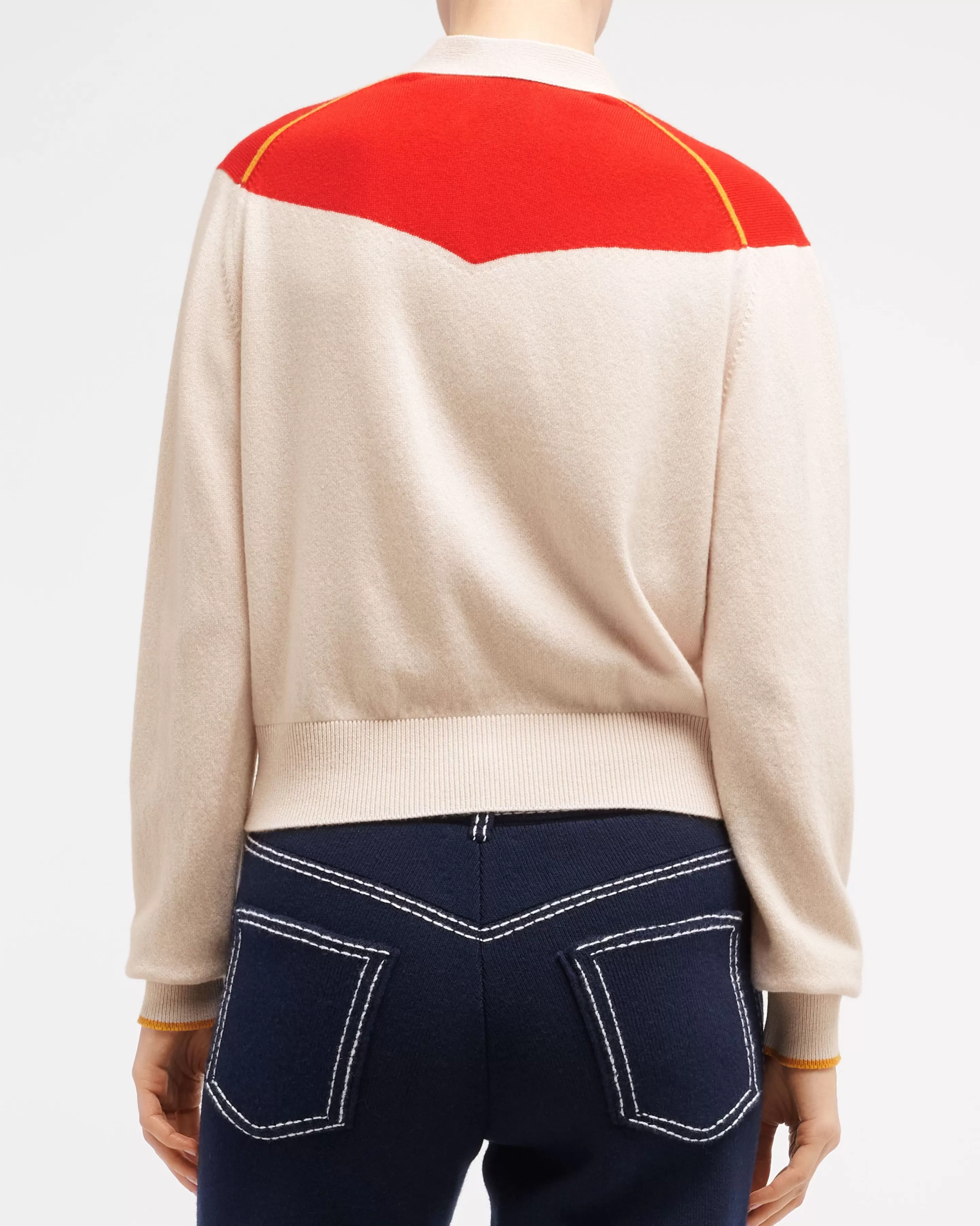 Barrie V-Neck Cardigan In Cashmere And Cotton With A Floral Motif Hot