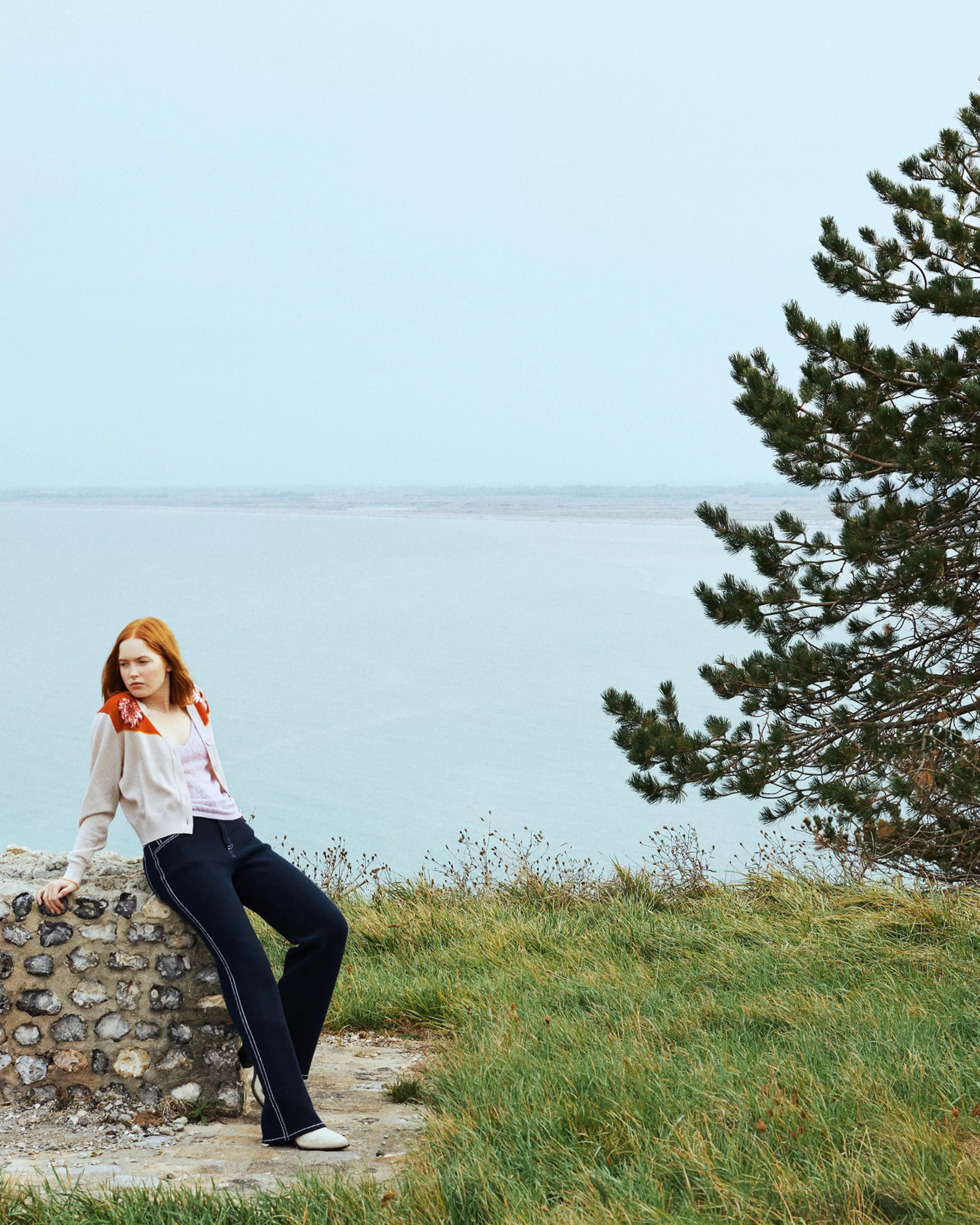Barrie V-Neck Cardigan In Cashmere And Cotton With A Floral Motif Hot